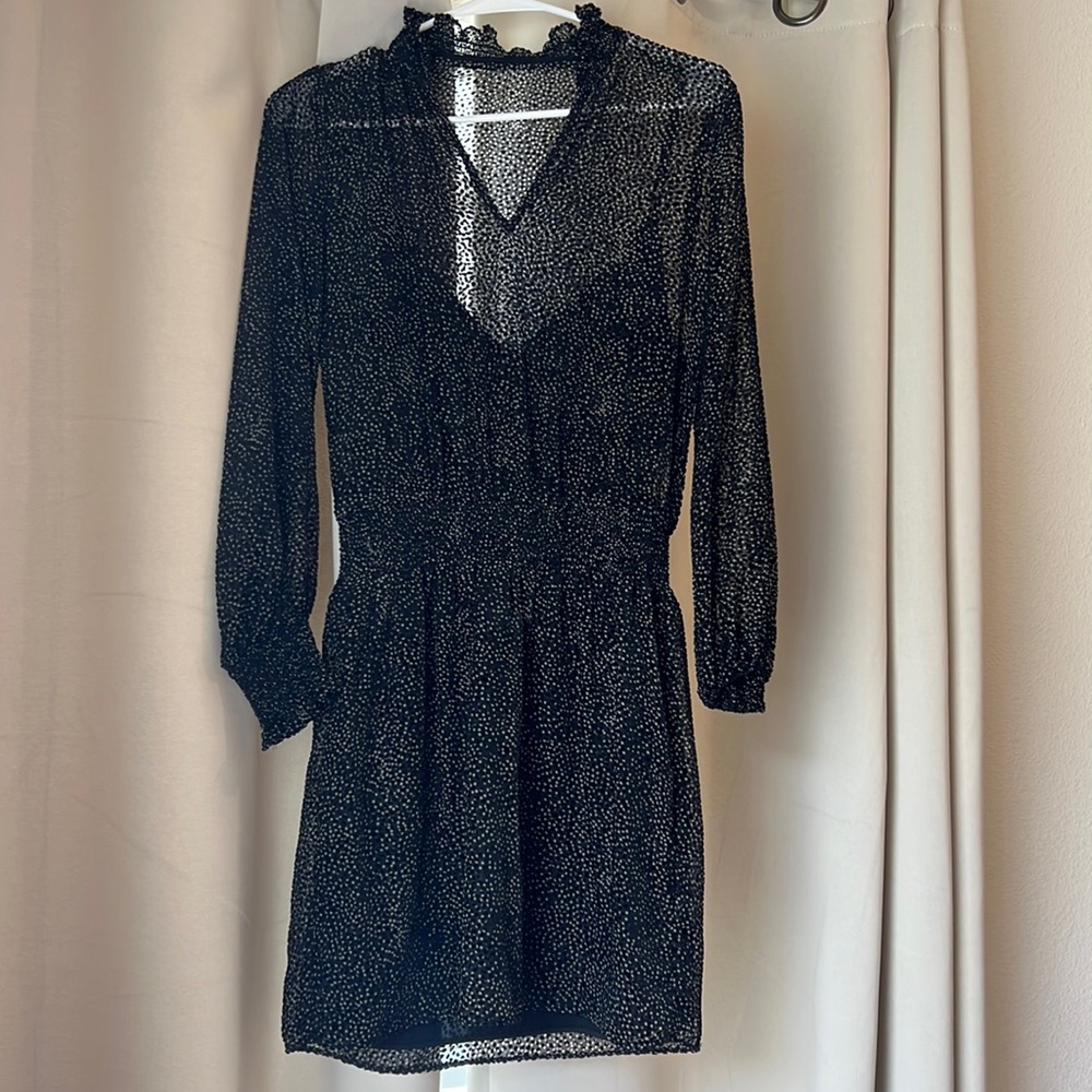 White House Black Market long sleeve black dress.